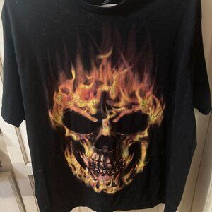 flaming skull t-shirt